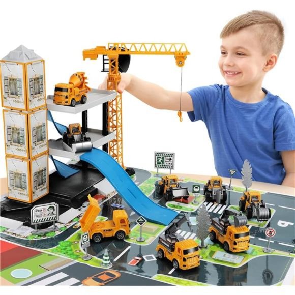 Construction Truck Toys for 3 4 5 6 Year Old Boys, 60PCS Kids Engineering Trucks - Picture 5 of 6